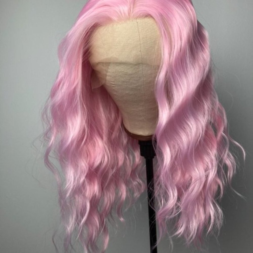 Light Pink Wig Lace Front Wig - Picture 4 of 9